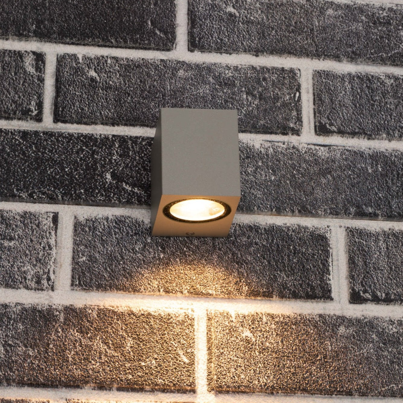 6 pack - LED Wandlamp buiten met GU10 fitting - Rome - Vierkant - IP44 - Grijs Wandlampen led.gl