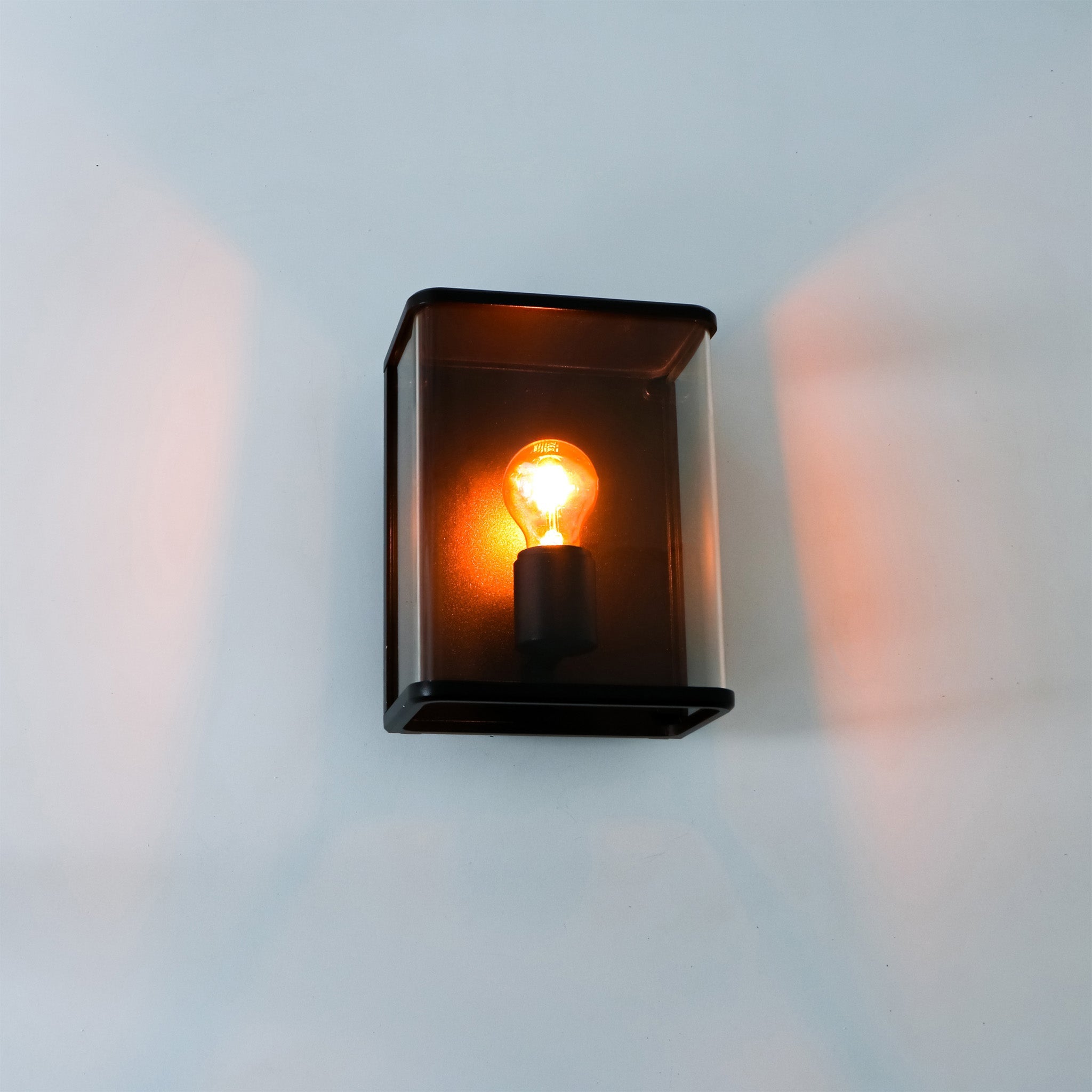 LED Wandlamp Glas - Rondom licht - Rechthoek - E27 fitting - IP44 - Zwart Wandlampen led.gl
