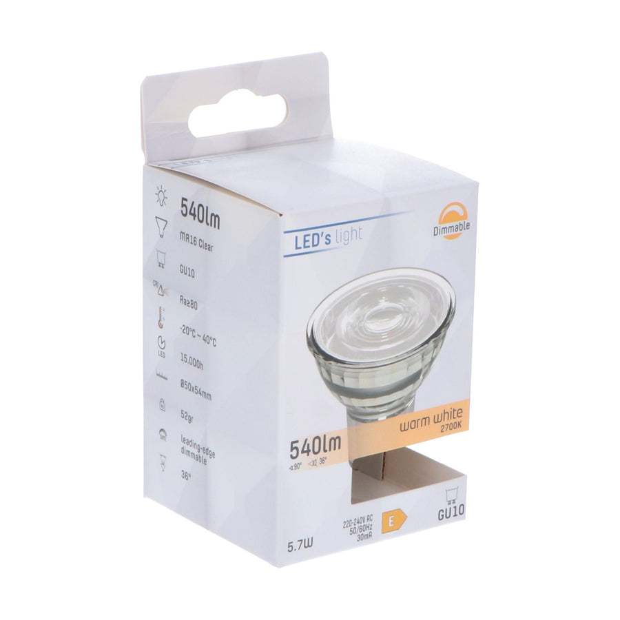 GU10 LED Lamp - Dimbaar warm wit licht - 5W vervangt 75W - 1 spot Dimbare spotjes led.gl