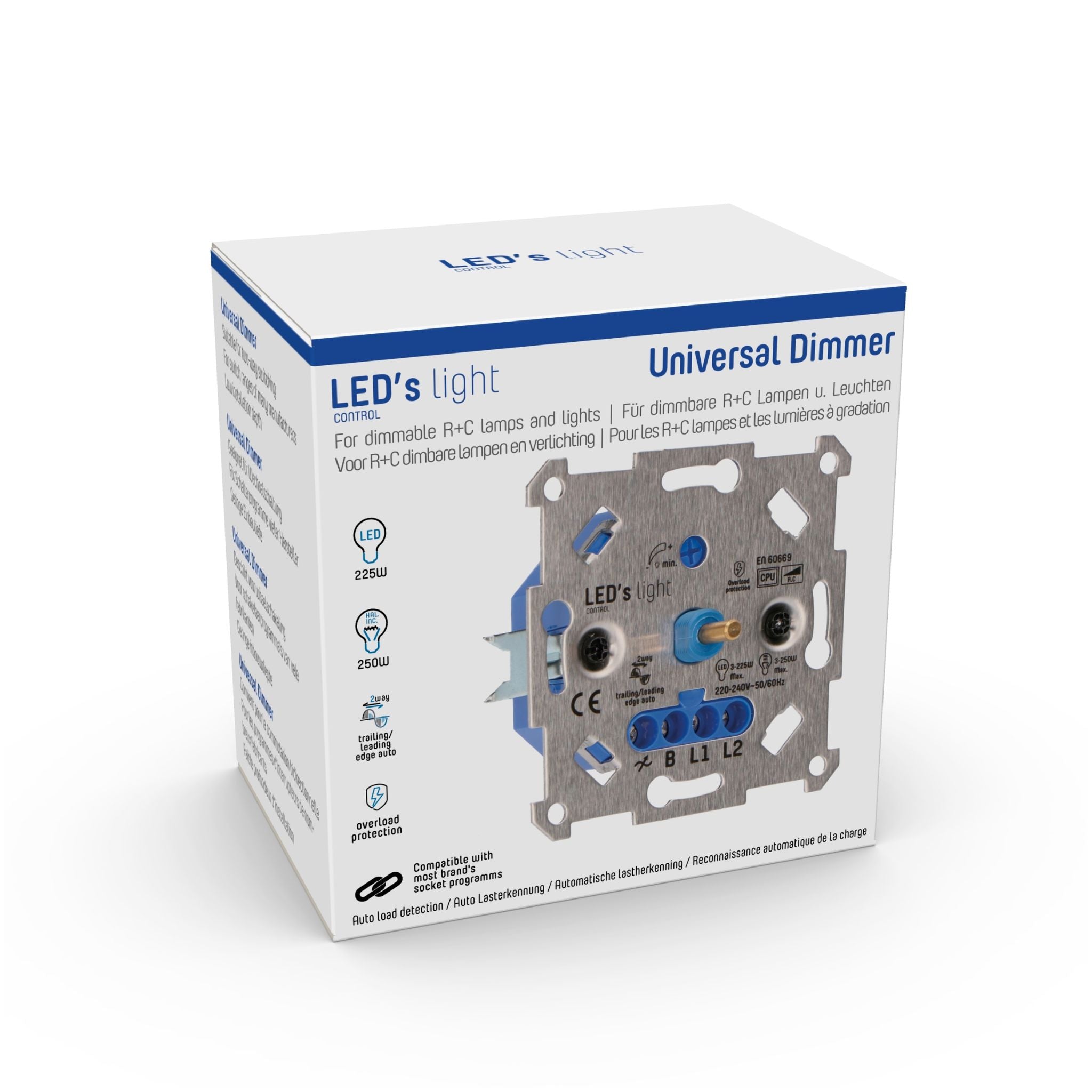 LED's Light Premium Dimmer voor LED en halogeen - 3 tot 250W - Fase aansnijding en afsnijding Dimmers led.gl