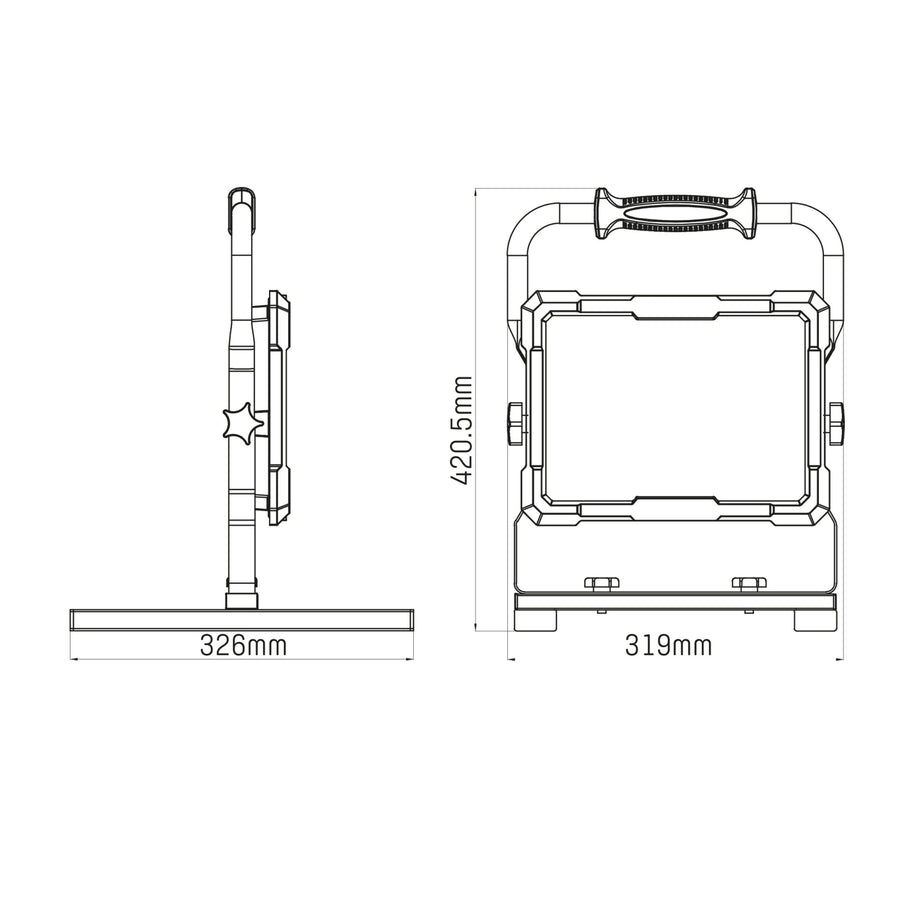 LED's Work Professionele LED Bouwlamp 13000 - Rough Service Tested - 5 meter snoer - 150W - IP65 Bouwlampen led.gl