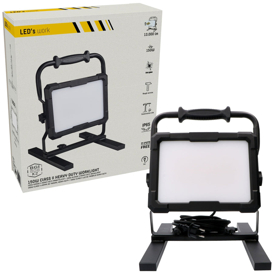 LED's Work Professionele LED Bouwlamp 13000 - Rough Service Tested - 5 meter snoer - 150W - IP65 Bouwlampen led.gl