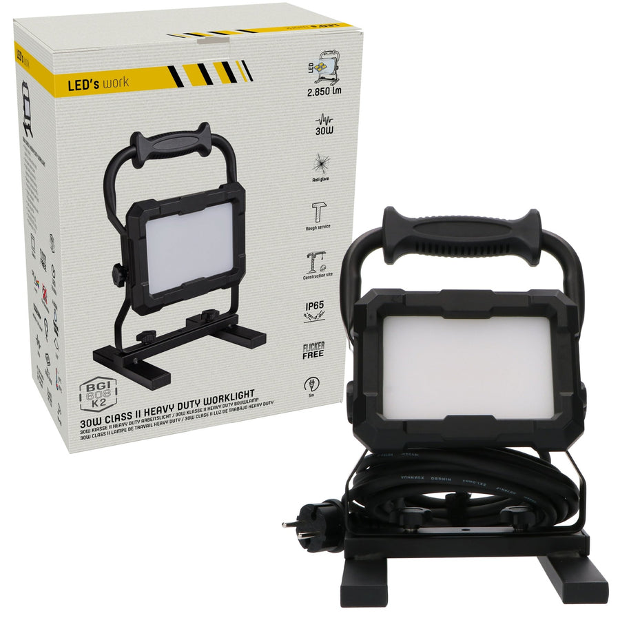 LED's Work Professionele LED Bouwlamp 2850 - Rough Service Tested - 5 meter snoer - 30W - IP65 Bouwlampen led.gl