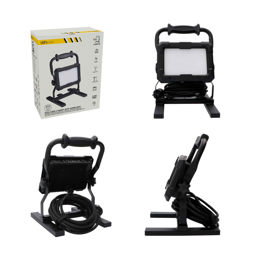 LED's Work Professionele LED Bouwlamp 4500 - Rough Service Tested - 5 meter snoer - 50W - IP65 Bouwlampen led.gl