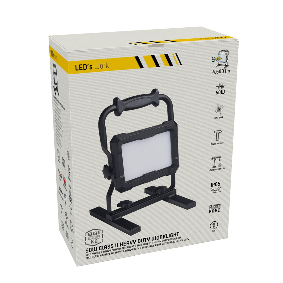 LED's Work Professionele LED Bouwlamp 4500 - Rough Service Tested - 5 meter snoer - 50W - IP65 Bouwlampen led.gl