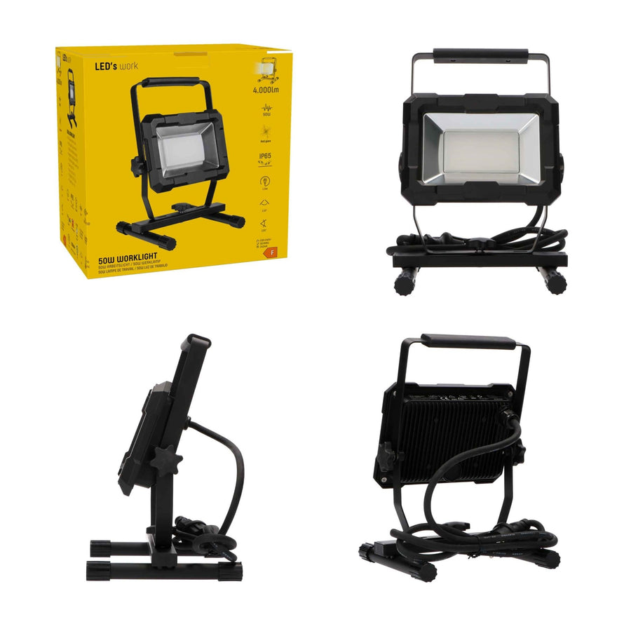 LED's Work Werklamp 4000 - Robuuste behuizing - Extra sterk snoer 150 cm - IP65 waterdicht - 50W Werklampen led.gl