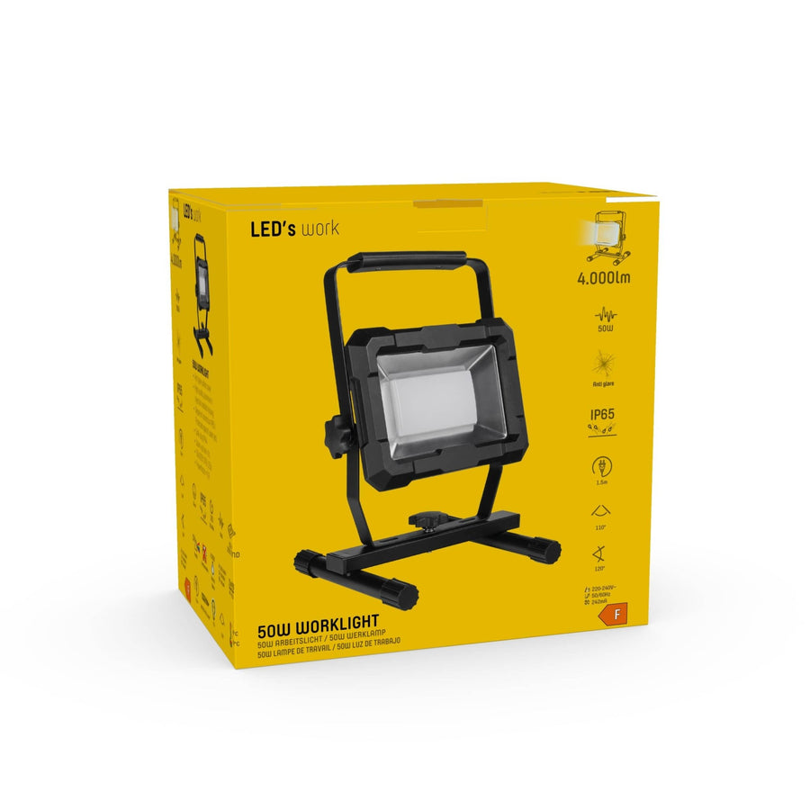 LED's Work Werklamp 4000 - Robuuste behuizing - Extra sterk snoer 150 cm - IP65 waterdicht - 50W Werklampen led.gl