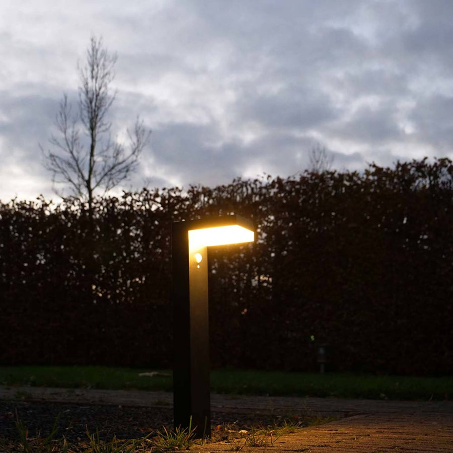 LED's Light RVS Solar LED Tuinlamp Paallamp met Bewegingssensor - Draadloos - 3 standen - Zwart Buitenlampen led.gl