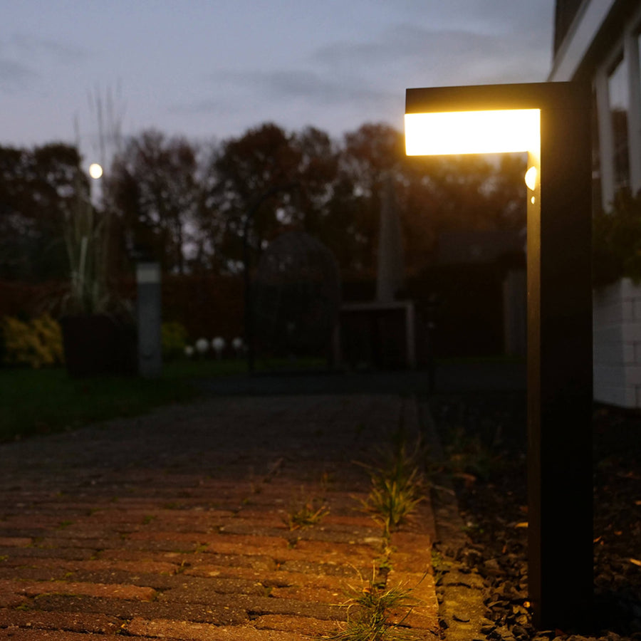 LED's Light RVS Solar LED Tuinlamp Paallamp met Bewegingssensor - Draadloos - 3 standen - Zwart Buitenlampen led.gl