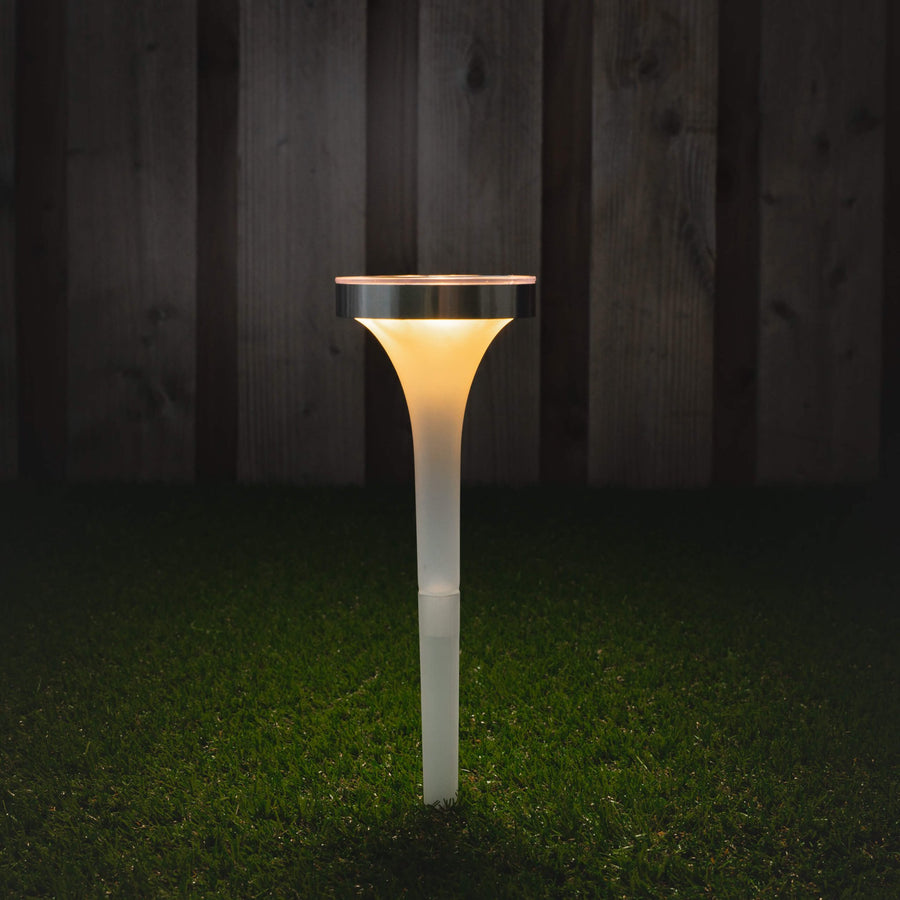 Solar LED Prikspot met sensor - Warm wit + RGB - Auto aan/uit - Tours - 32 cm Prikspotjes led.gl