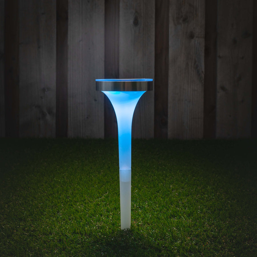 Solar LED Prikspot met sensor - Warm wit + RGB - Auto aan/uit - Tours - 32 cm Prikspotjes led.gl