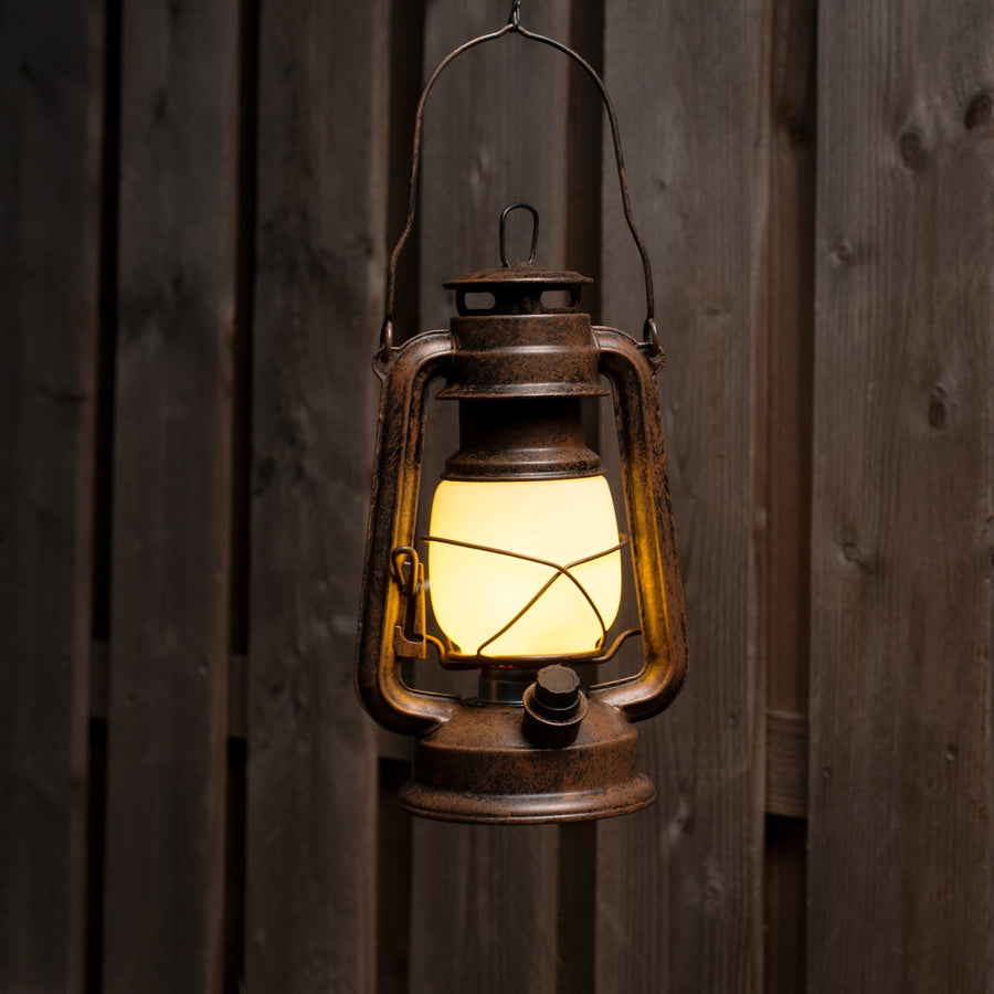 Vintage LED Olielamp op batterijen - Dimbaar - Draadloos - 24 cm - Koper Buitenlampen led.gl