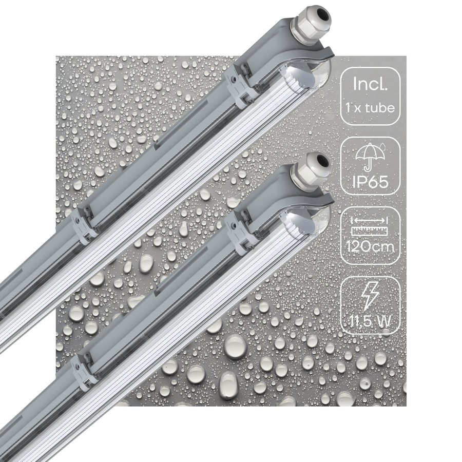 2 PACK - LED's Light Complete LED TL lamp met LED buis 120 cm - Binnen en buiten - 2130 lm - 1x11,5W - 4000K - High Efficiency - Energie Label B led.gl