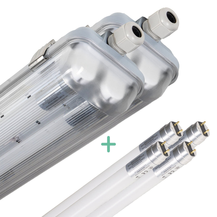 2 PACK -LED's Light Dubbele LED TL lamp 60 cm - compleet met LED buizen - Binnen en buiten - 2200 lm - 2x6W - 4000K - 185lm/w - Energielabel B led.gl