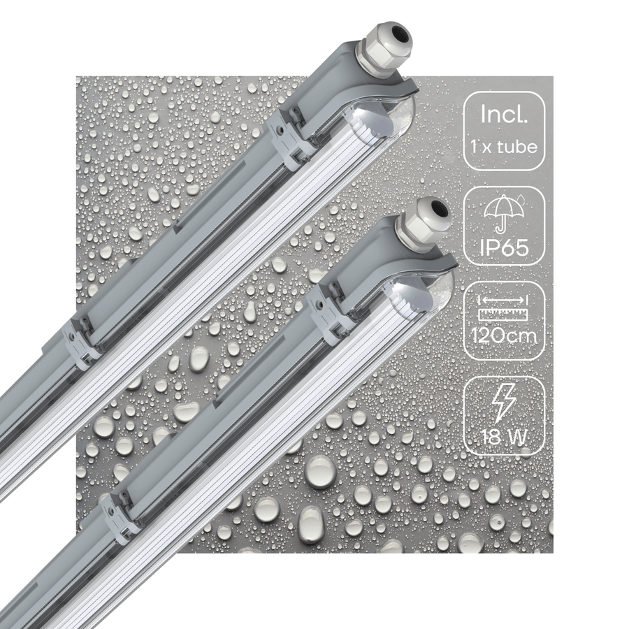 2 PACK - LED's Light LED TL armatuur met lamp 120 cm - Koud wit licht 6500 K - Waterdicht - Complete set led.gl
