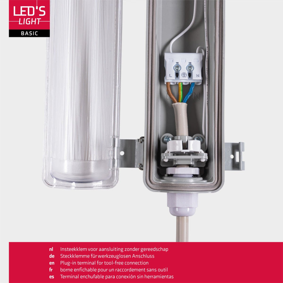 6 PACK - LED's Light LED TL armatuur met lamp 120 cm - Koud wit licht 6500 K - Waterdicht - Complete set led.gl
