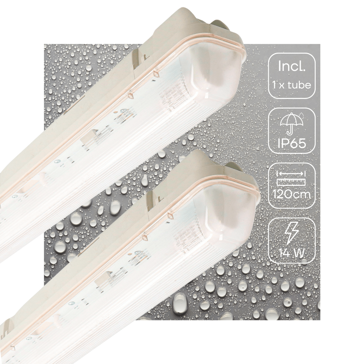 2 PACK - LED's Light LED TL armatuur met sensor 120 cm - Bewegingssensor en nachtsensor - Waterdicht - 2100 lm led.gl