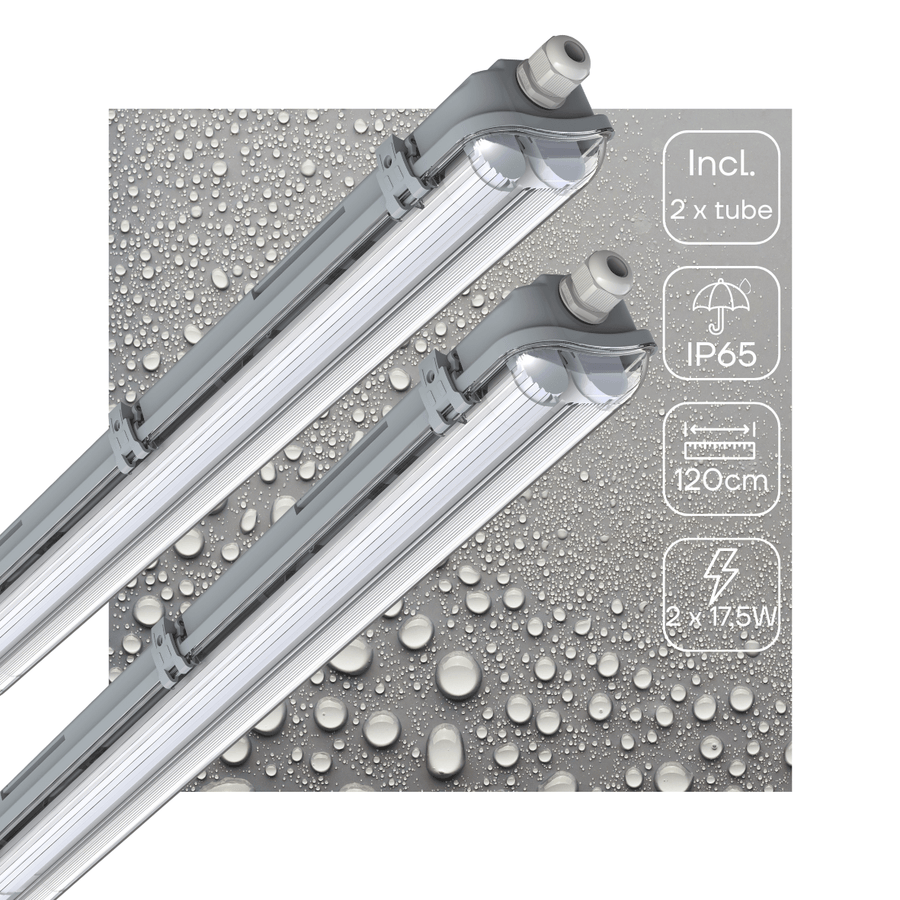 2 PACK - LED's Light LED TL dubbel armatuur 120 cm - 4000K - Compleet met 2 LED TL buizen 120 cm - 4320lm led.gl
