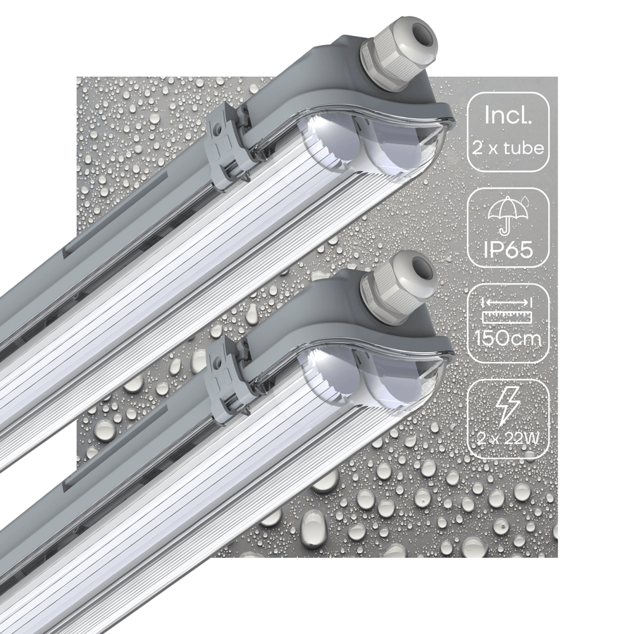 2 PACK - LED's Light LED TL dubbel armatuur 150 cm - Compleet met 2 LED TL buizen 150 cm - 5760lm led.gl