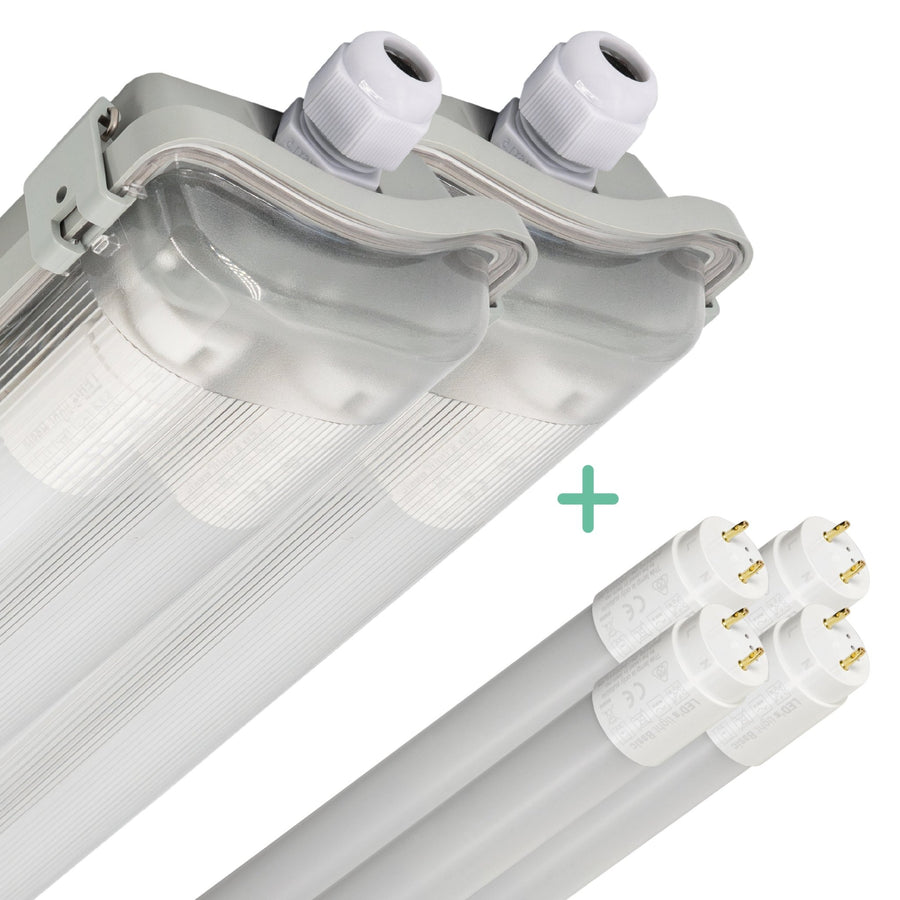 2 PACK - LED's Light LED TL dubbel armatuur 60 cm - Compleet met 2 LED TL buizen 60 cm - 2160lm led.gl