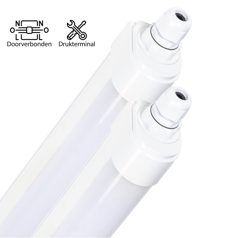 2 PACK - LED's Light LED TL lamp compleet 120 cm - Koppelbaar tot 10 lampen - Waterdicht - IP65 TL verlichting led.gl