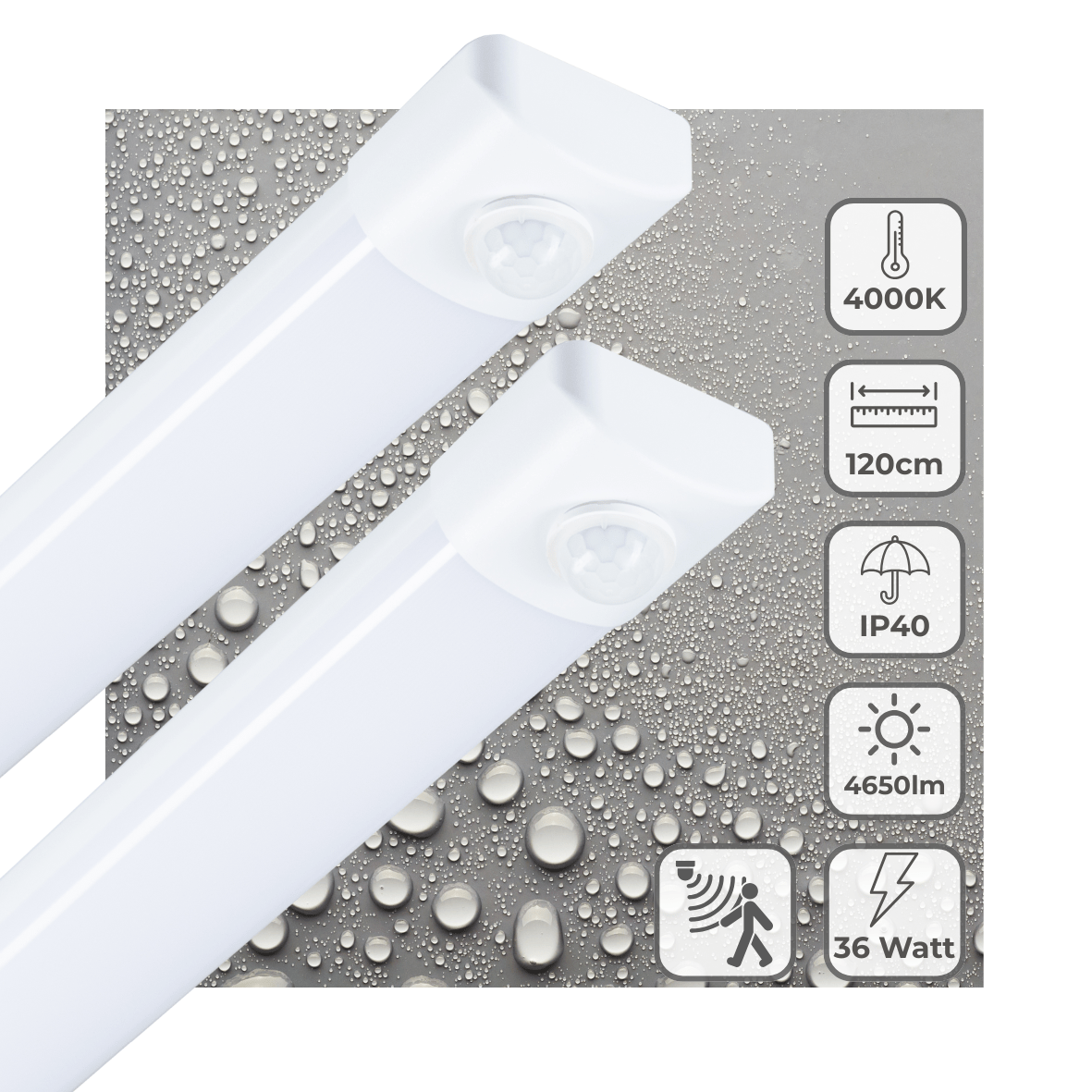 2 PACK - LED's Light LED TL lamp met sensor 120 cm - Bewegingssensor en bewegingsdetectie - 4650 lm TL verlichting led.gl