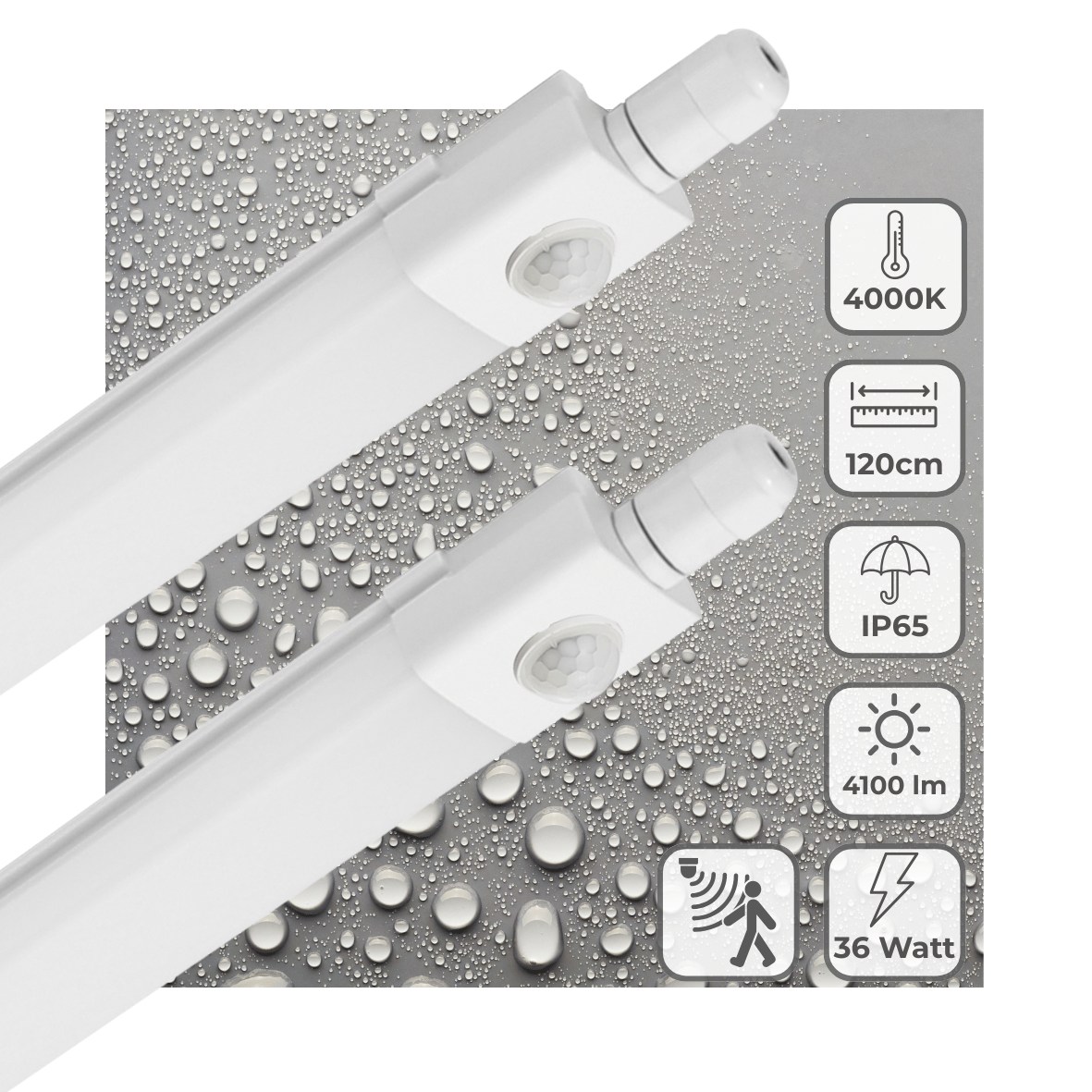 2 PACK - LED's Light LED TL verlichting met sensor 120 cm - Bewegingssensor en bewegingsdetectie - 4100 lm TL verlichting led.gl