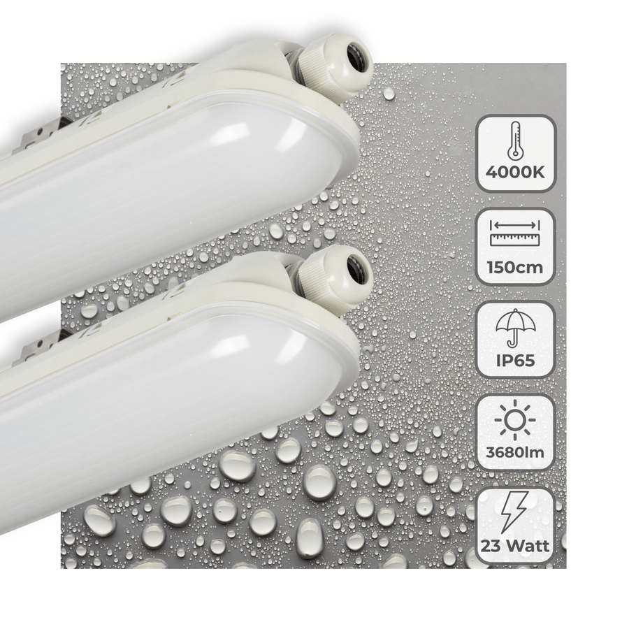 2 PACK - LED's Light Pro Premium LED TL armatuur compleet 150 cm - Waterdicht - 3680 lm TL verlichting led.gl