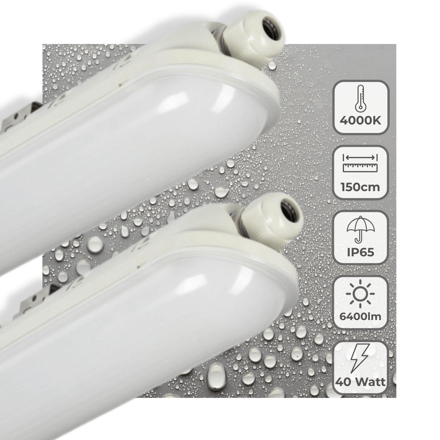 2 PACK - LED's Light Pro Premium Koppelbaar LED TL armatuur 40W 150cm 6400lm 4000K 160lm/w TL verlichting led.gl