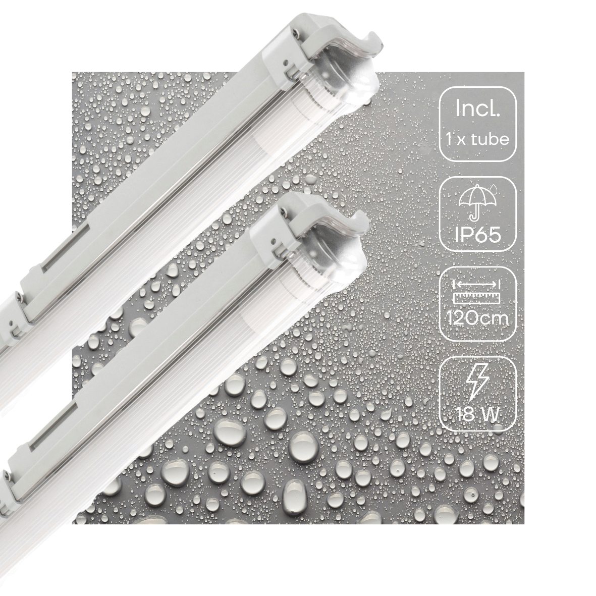 2 PACK - LED's Light Proventa TL Armatuur LED compleet 120 cm - Armatuur met LED Buis - Waterdicht - 2160lm TL verlichting led.gl