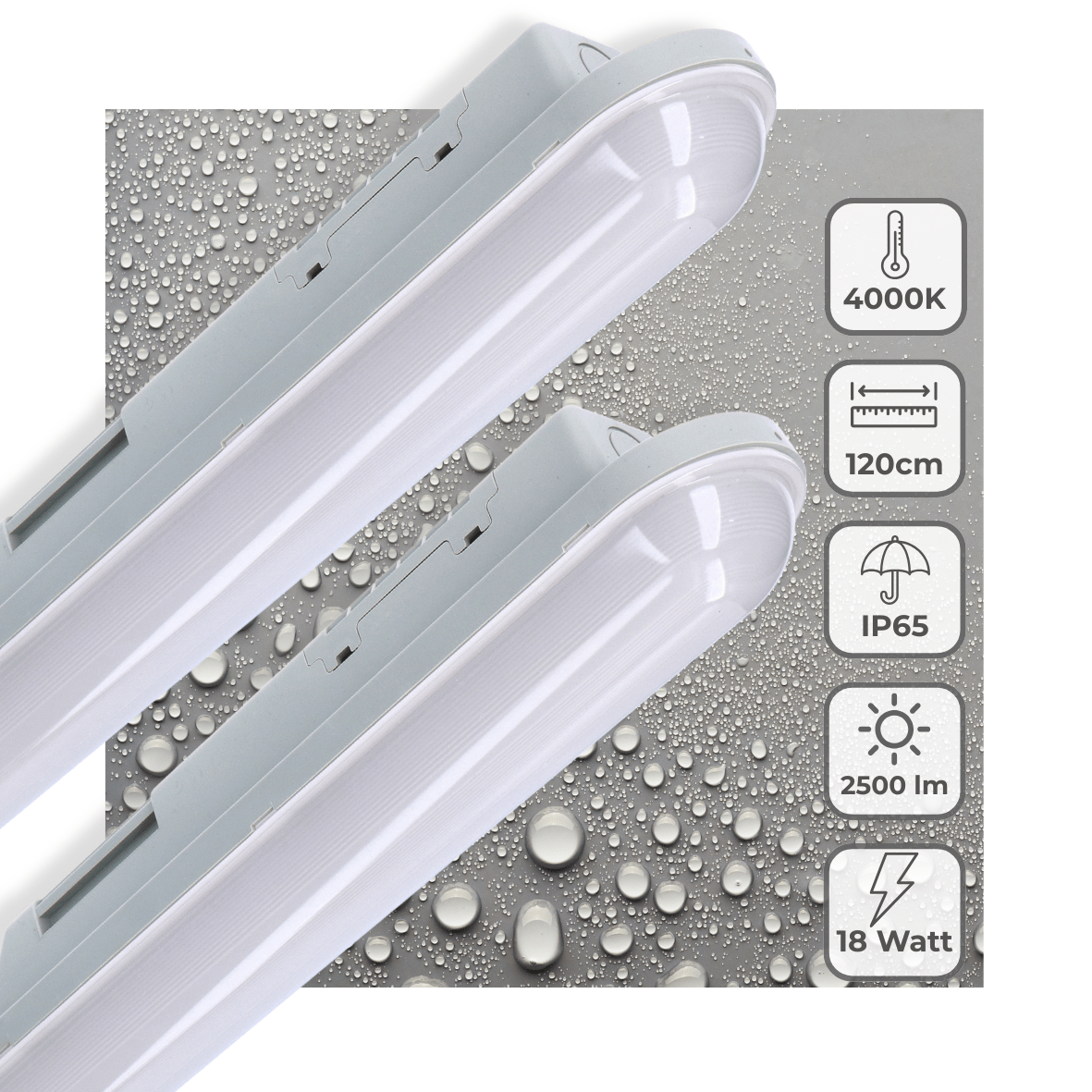2 PACK - LED's Light Universele LED TL verlichting compleet 120 cm - voor binnen en buiten - 2500 lm TL verlichting led.gl
