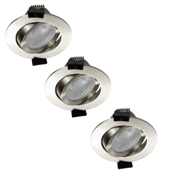 3 PACK - LED's Light PRO downlight inbouwspot Ø 68mm - Kantelbaar - Spatwaterdicht - Dim to Warm - RVS Inbouwspots led.gl