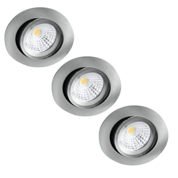 3 PACK - LED's Light Pro LED Inbouwspot Nikkel - DimToWarm - Ø 68mm - Kantelbaar - Warm wit licht - CRI95 Inbouwspots led.gl