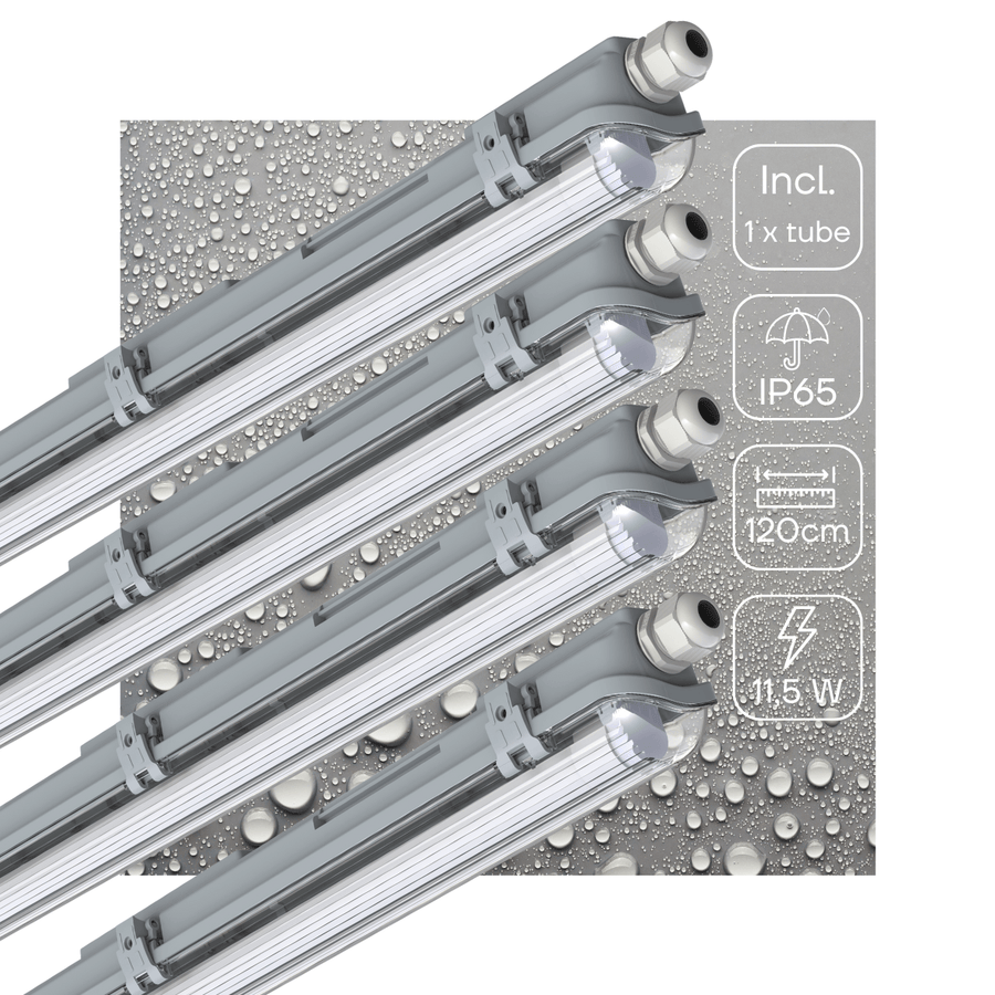 4 PACK - LED's Light Complete LED TL lamp met LED buis 120 cm - Binnen en buiten - 2130 lm - 1x11,5W - 4000K - High Efficiency - Energie Label B led.gl