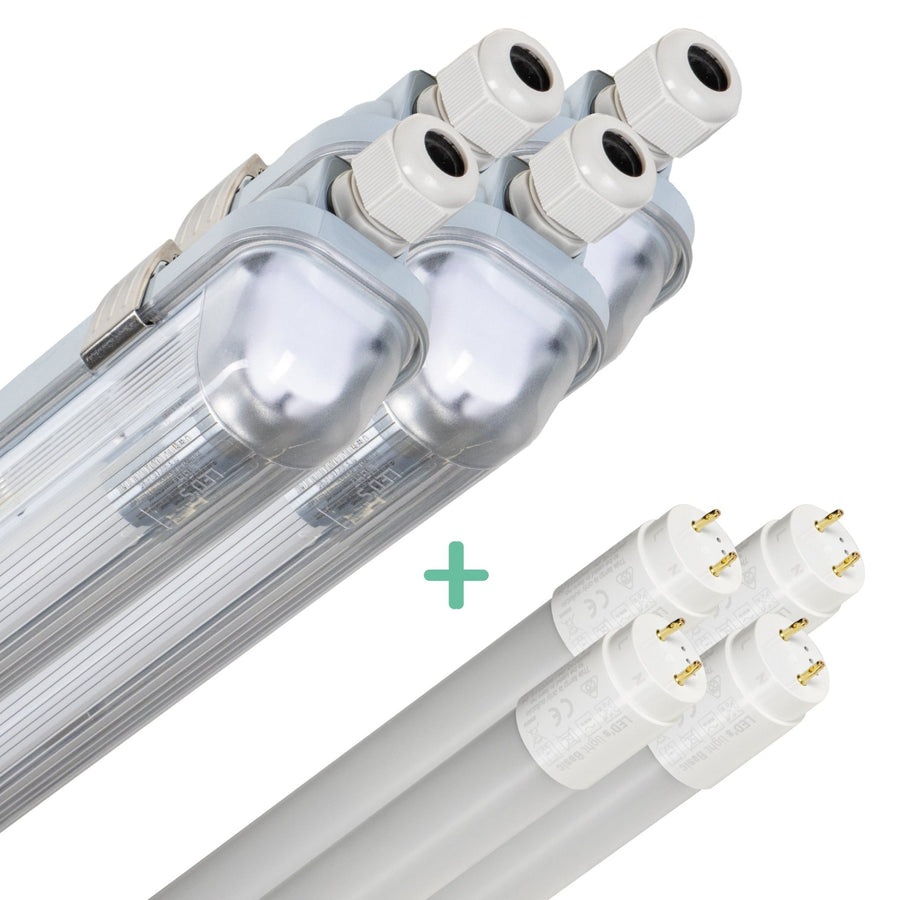 4 PACK - LED's Light Complete LED TL lamp met LED buis 120 cm - Binnen en buiten - 2130 lm - 1x11,5W - 4000K - High Efficiency - Energie Label B led.gl