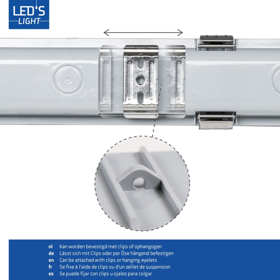 4 PACK - LED's Light Complete LED TL lamp met LED buis 60 cm - Binnen en buiten - 1100 lm - 1x6W - 185lm/w - Energielabel B led.gl