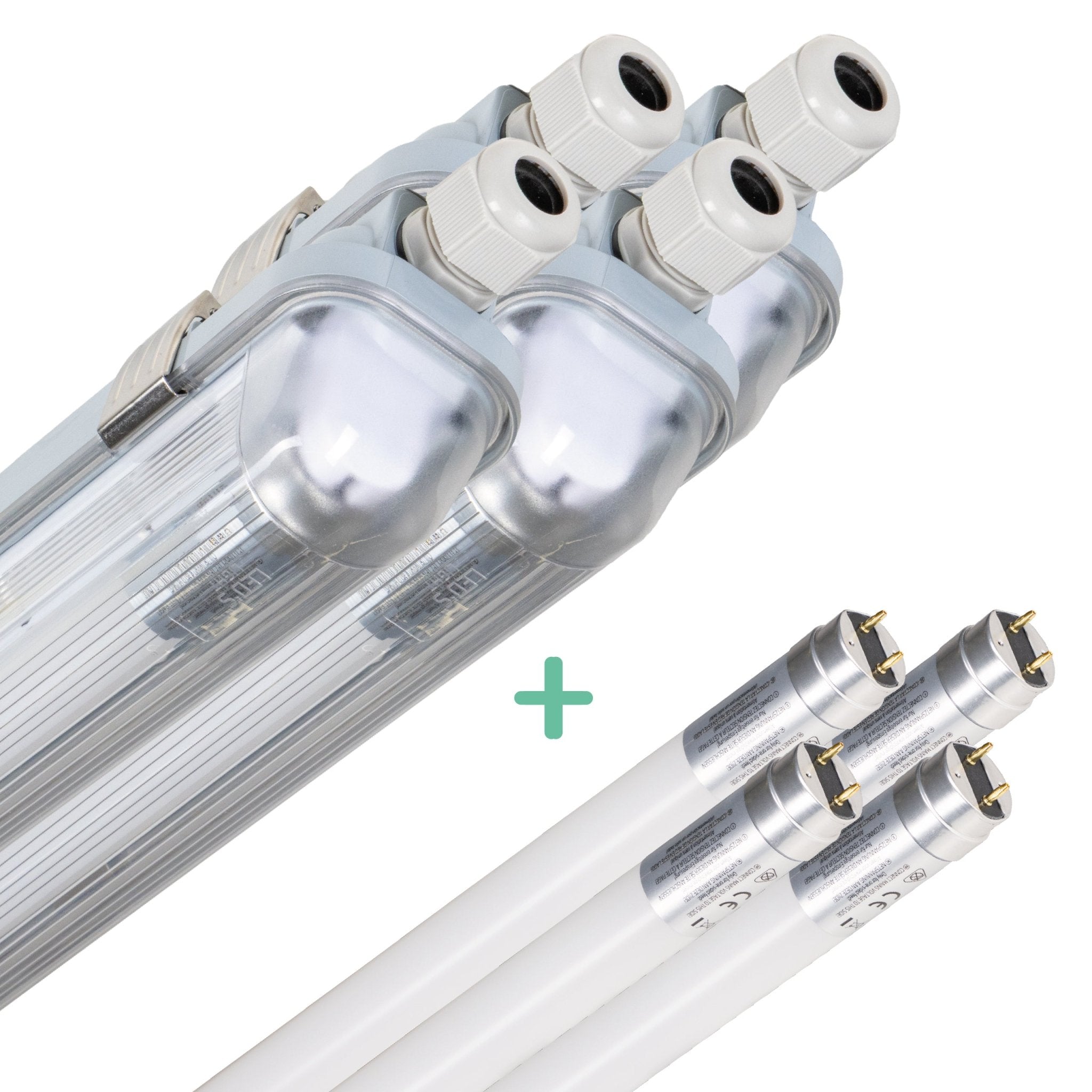 4 PACK - LED's Light Complete LED TL lamp met LED buis 60 cm - Binnen en buiten - 1100 lm - 1x6W - 185lm/w - Energielabel B led.gl