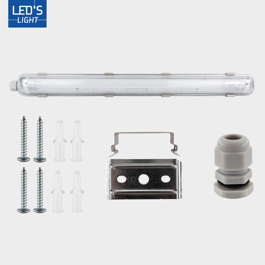4 PACK - LED's Light Complete LED TL lamp met LED buis 60 cm - Binnen en buiten - 1100 lm - 1x6W - 185lm/w - Energielabel B led.gl