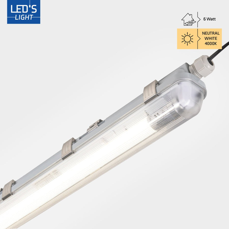 4 PACK - LED's Light Complete LED TL lamp met LED buis 60 cm - Binnen en buiten - 1100 lm - 1x6W - 185lm/w - Energielabel B led.gl