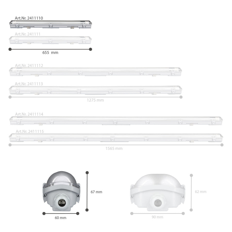 4 PACK - LED's Light LED TL armatuur 60 cm compleet met LED TL buis - 1080lm - 9W - 4000K led.gl