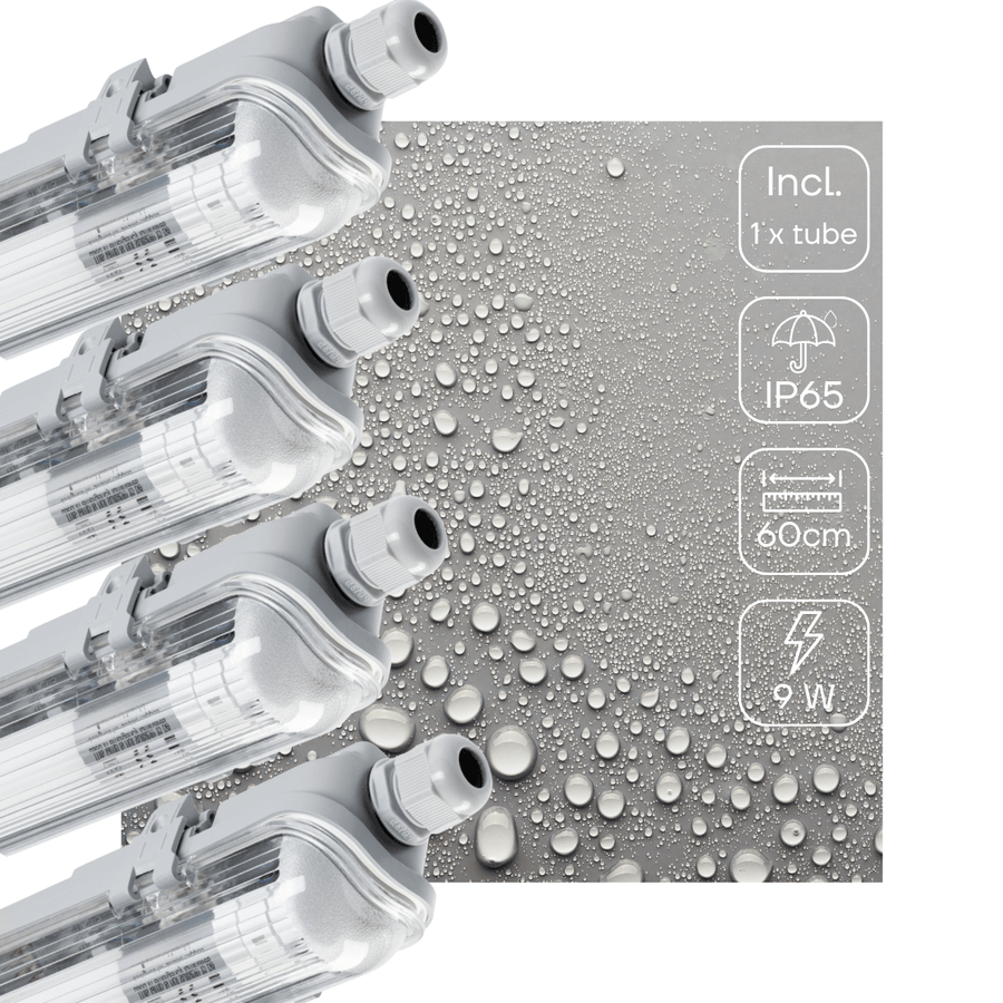 4 PACK - LED's Light LED TL armatuur 60 cm compleet met LED TL buis - 1080lm - 9W - 4000K led.gl