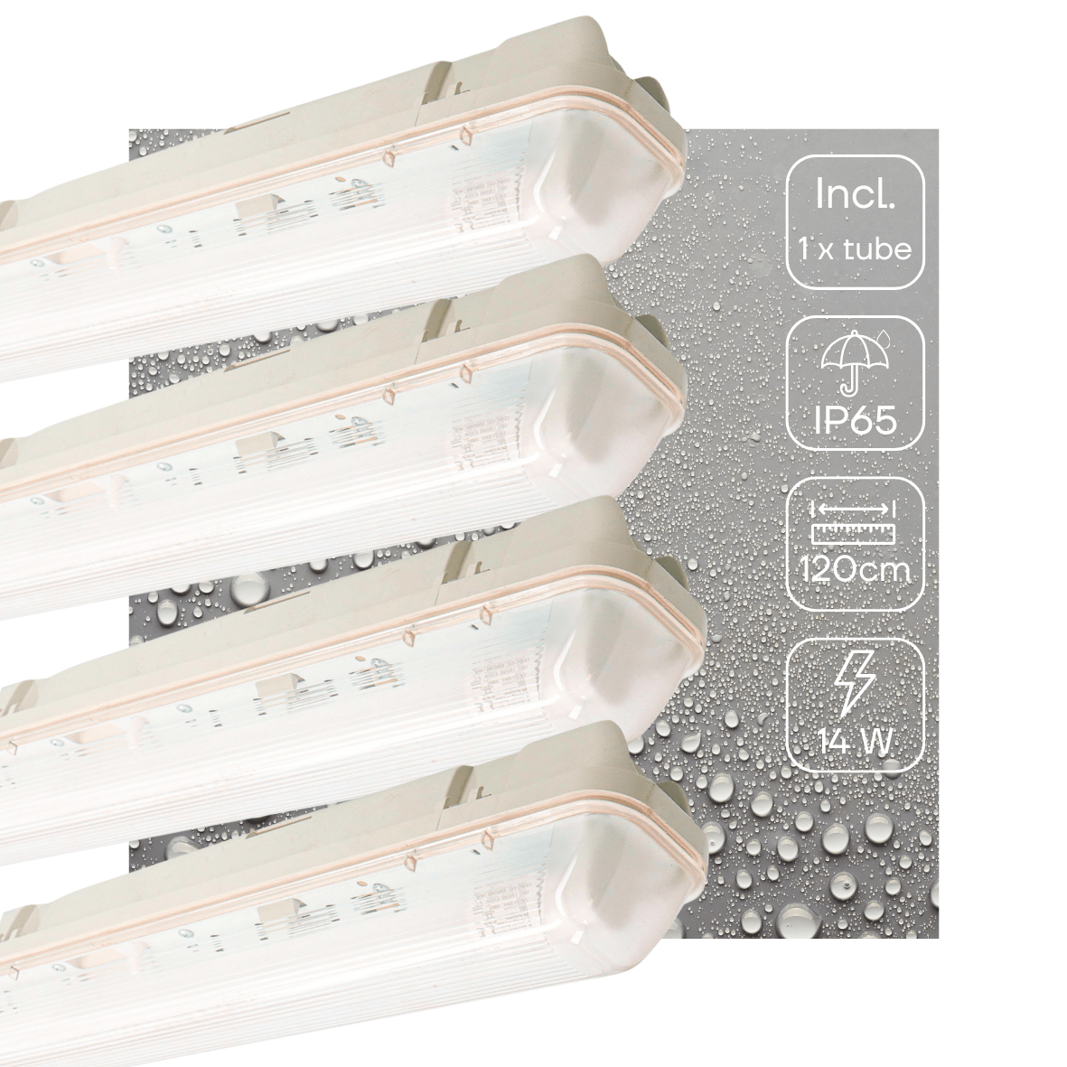 4 PACK - LED's Light LED TL armatuur met sensor 120 cm - Bewegingssensor en nachtsensor - Waterdicht - 2100 lm led.gl