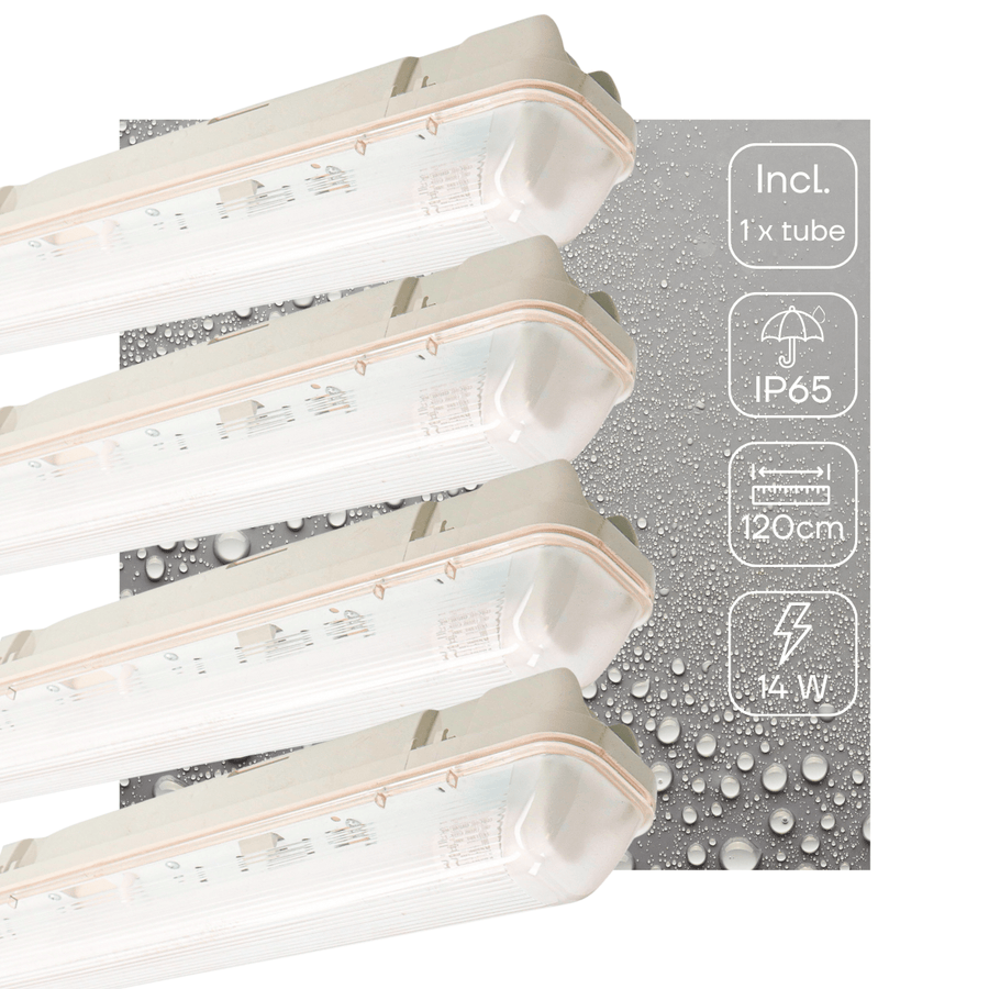 4 PACK - LED's Light LED TL armatuur met sensor 120 cm - Bewegingssensor en nachtsensor - Waterdicht - 2100 lm led.gl
