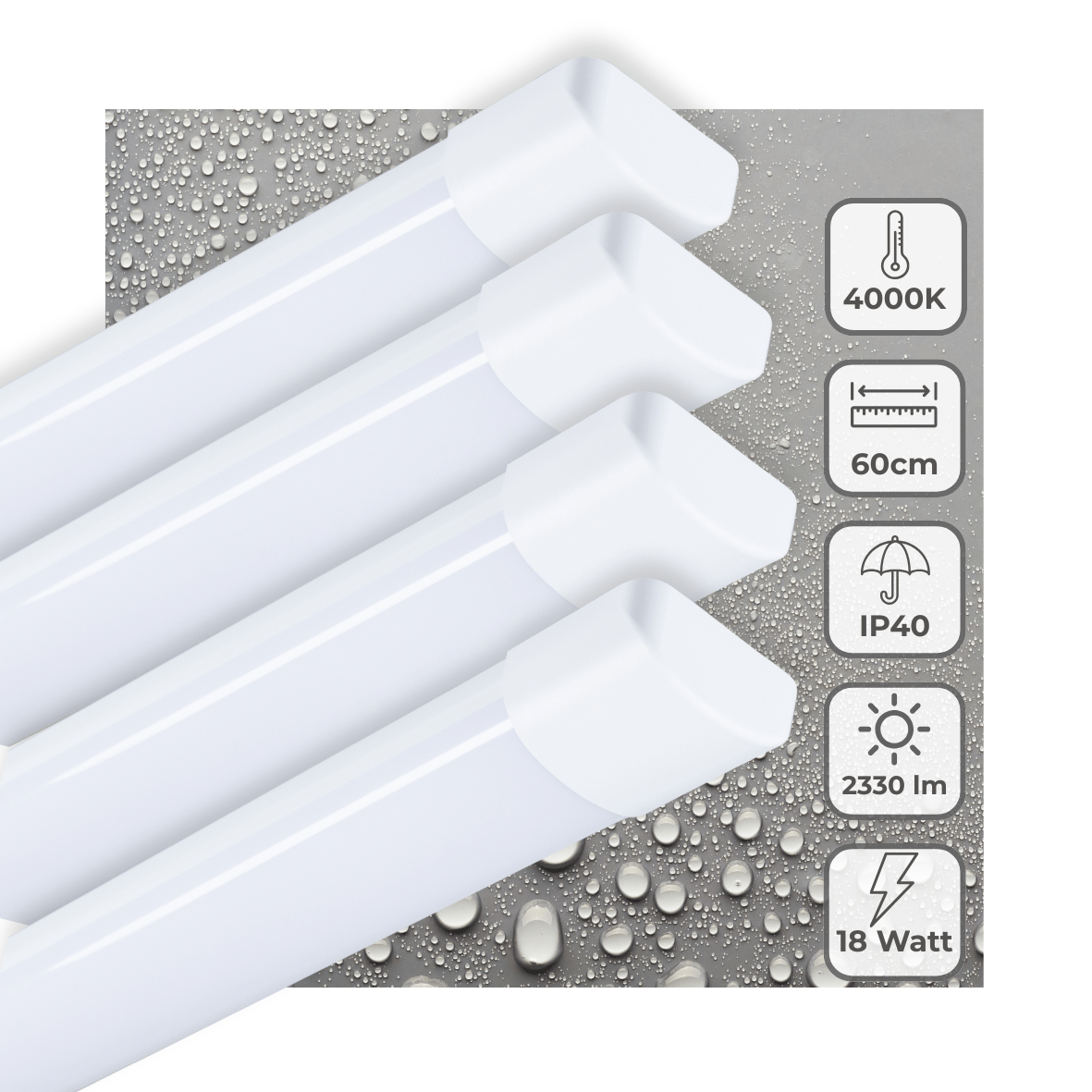 4 PACK - LED's Light LED TL lamp 60 cm voor binnen - Complete LED TL verlichting - 2330 lm TL verlichting led.gl