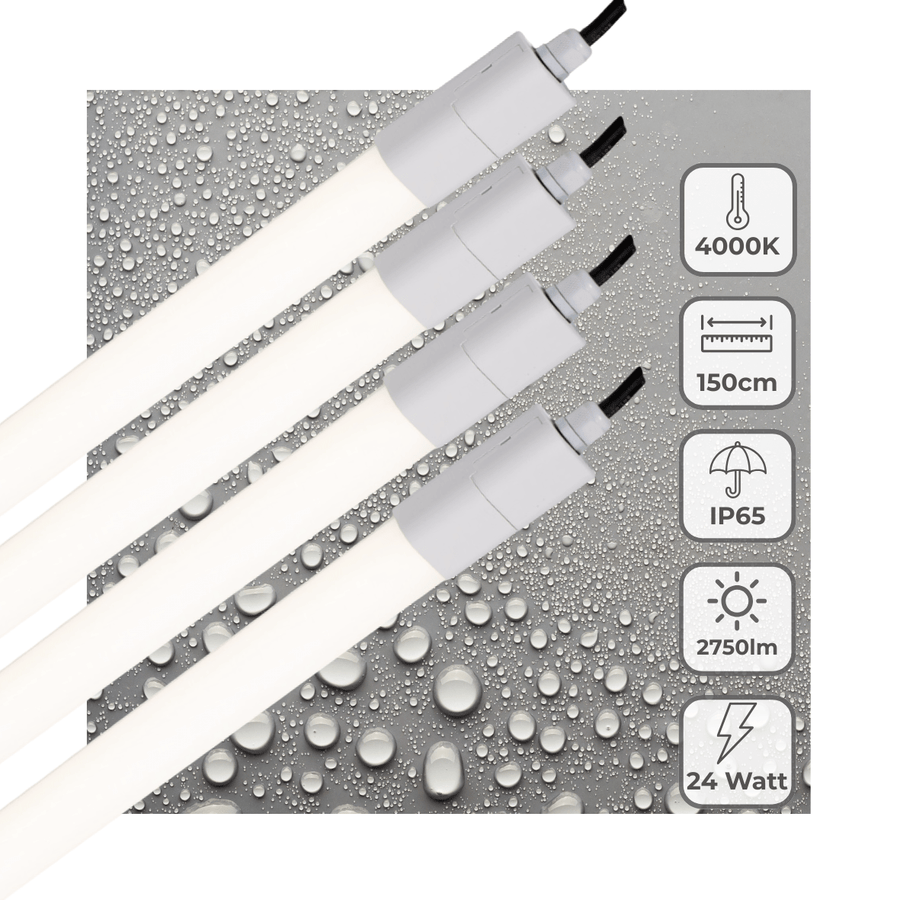 4 PACK - LED's Light LED TL verlichting compleet 150 cm - Geschikt voor buiten en binnen - 2750 lm TL verlichting led.gl