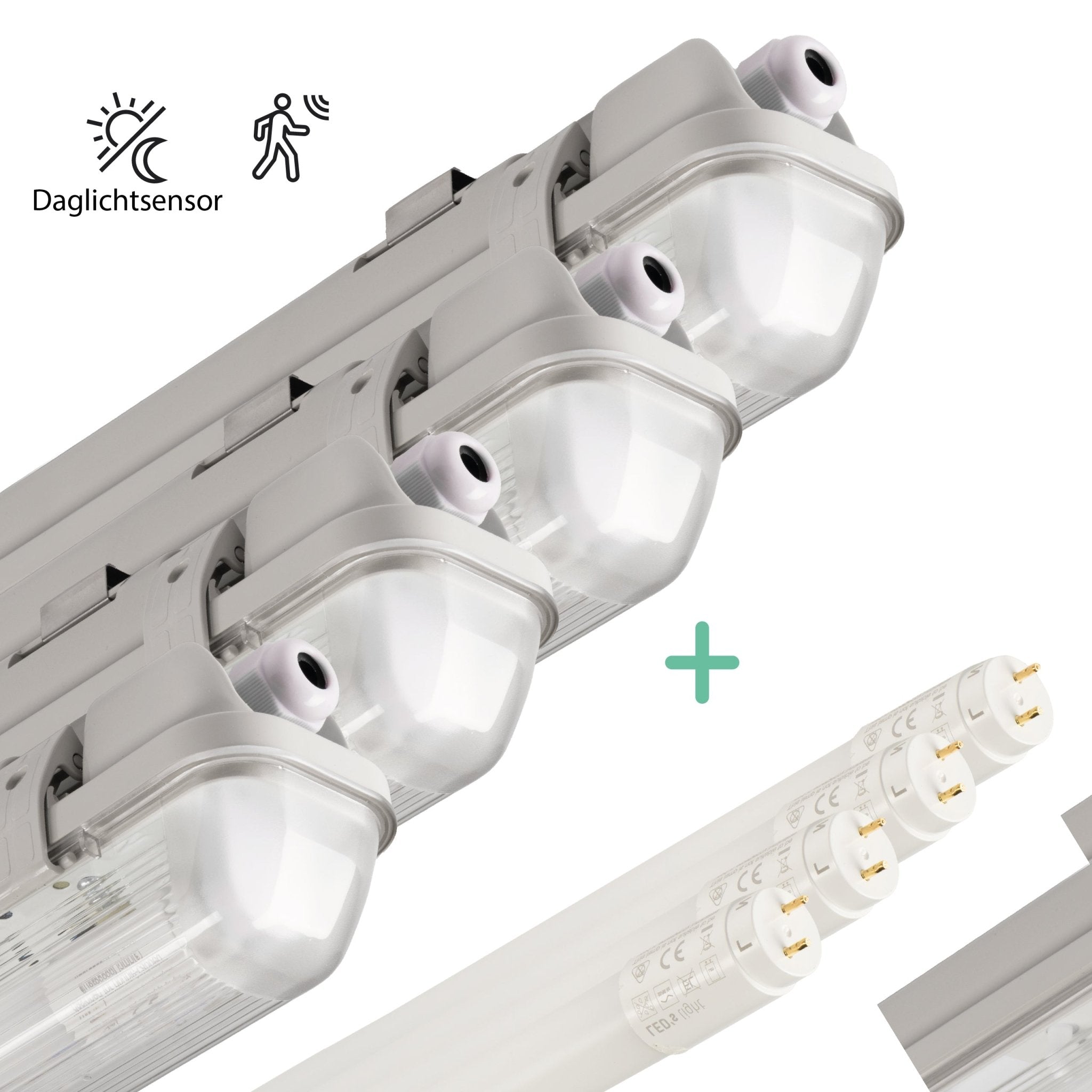 4 Pack LED's Light LED TL verlichting met sensor 60 cm - Bewegingssensor en nachtsensor - Waterdicht - 1100 lm led.gl
