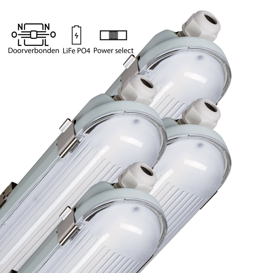4 PACK - LED's Light PRO Philipps LED TL armatuur 150 cm - Met noodaccu - 185lm/w - Energielabel B - 47W 7200lm 4000K led.gl