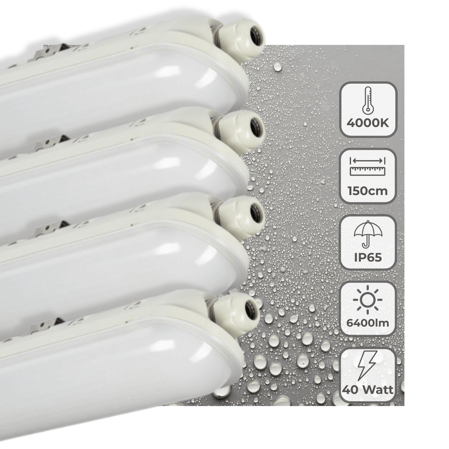 4 PACK - LED's Light Pro Premium Koppelbaar LED TL armatuur 40W 150cm 6400lm 4000K 160lm/w TL verlichting led.gl