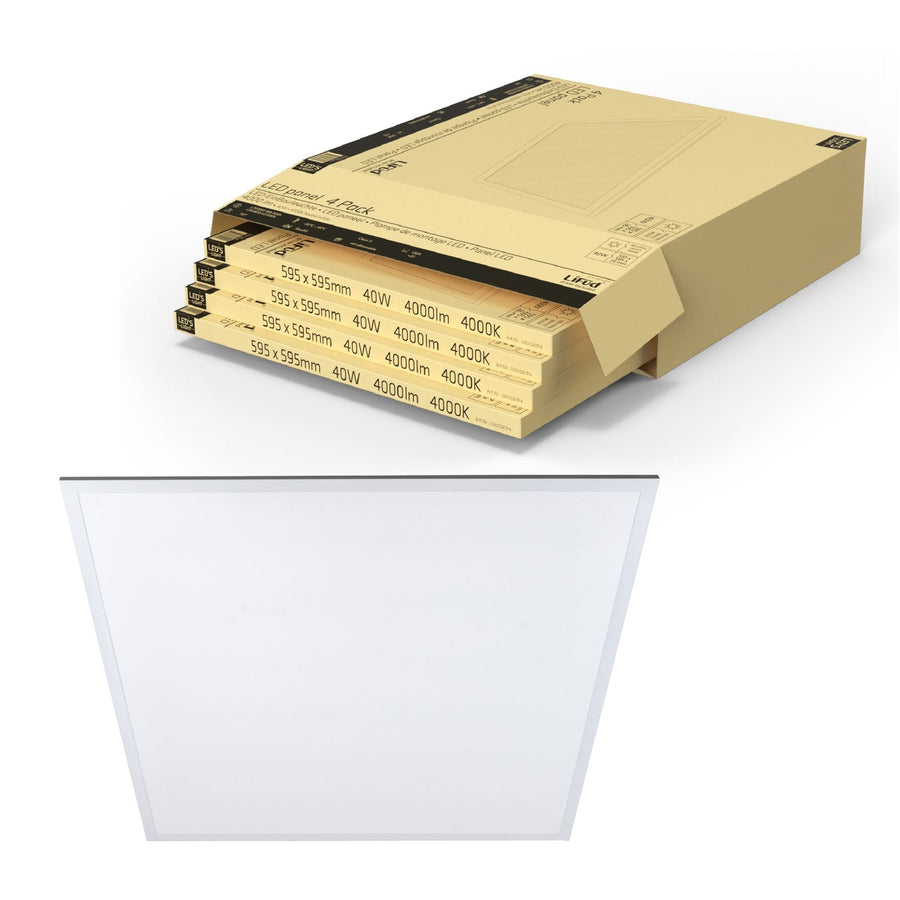 4PACK LED's Light Panelen vierkant 595x595mm - Compleet universeel paneel met driver - 40W - 4 stuks Panelen led.gl