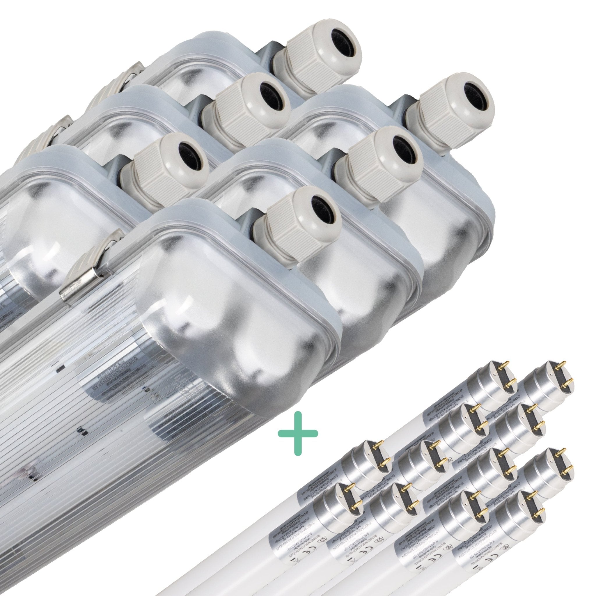 6 PACK - LED's Light Dubbele LED TL lamp 150 cm - compleet met LED buizen - Binnen en buiten - 6120 lm - 2x16.5W - 4000K - 185lm/w - Energielabel B led.gl